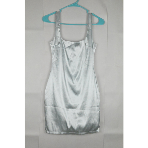 Women's DNA Light Blue Satin Mini Dress Small - Picture 1 of 4